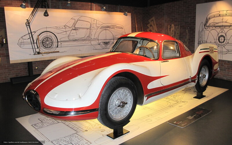 Red and white vintage race car