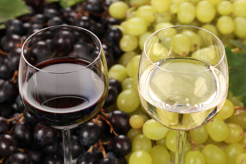 Red and White Wine Glasses — Green