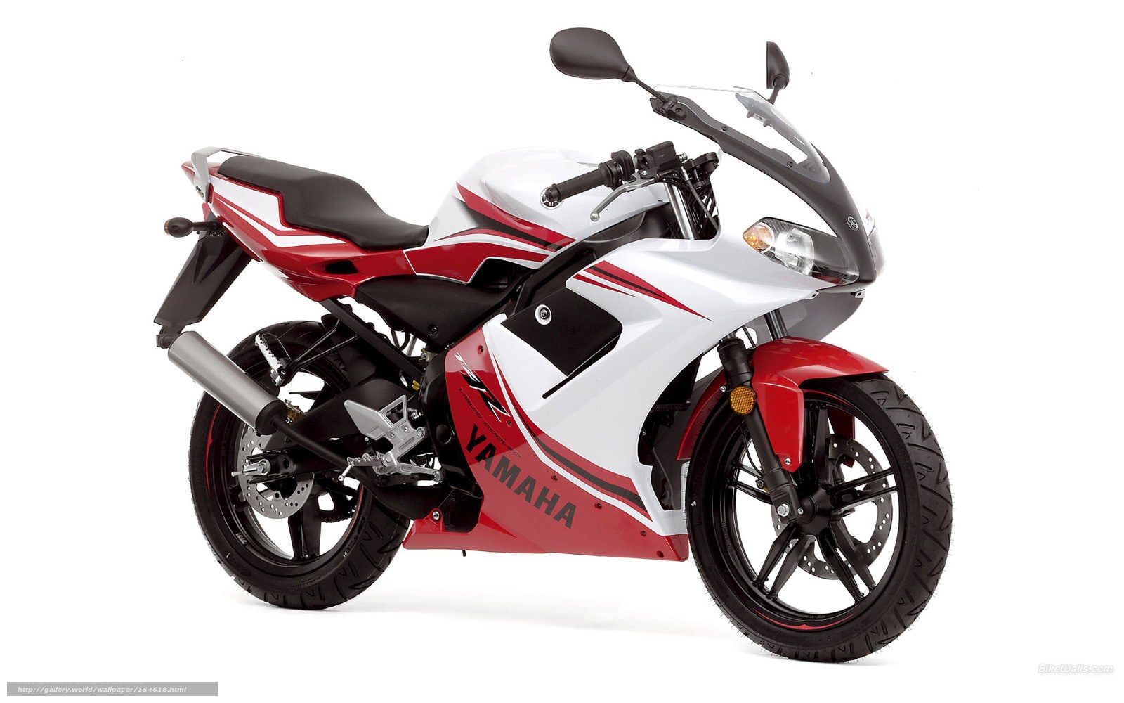 Red and white Yamaha motorcycle