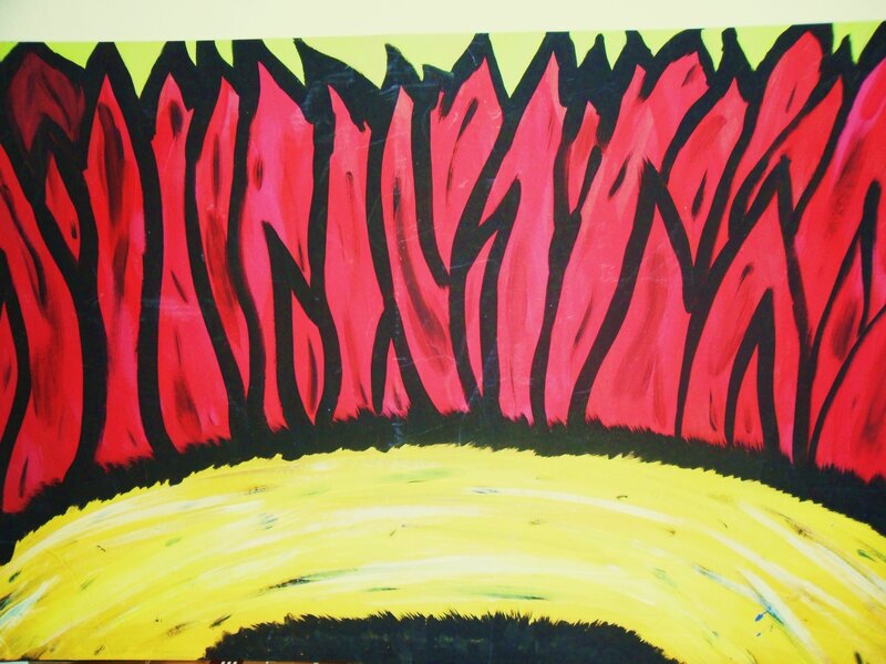 Red and Yellow Abstract Painting
