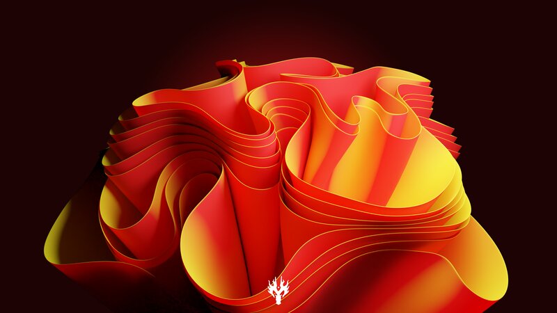 Red and Yellow Abstract Swirl — Dramatic