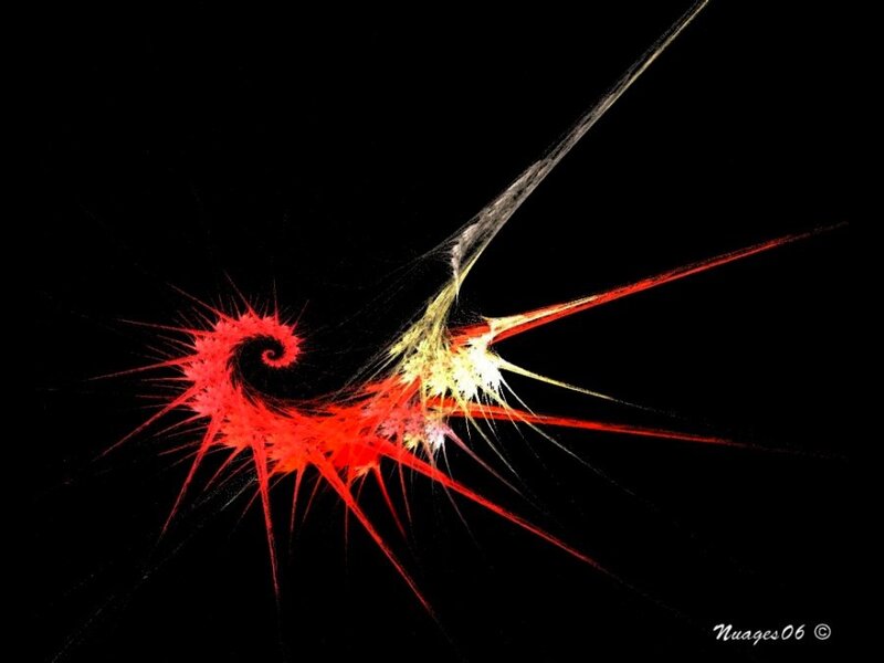 red and yellow fractal explosion