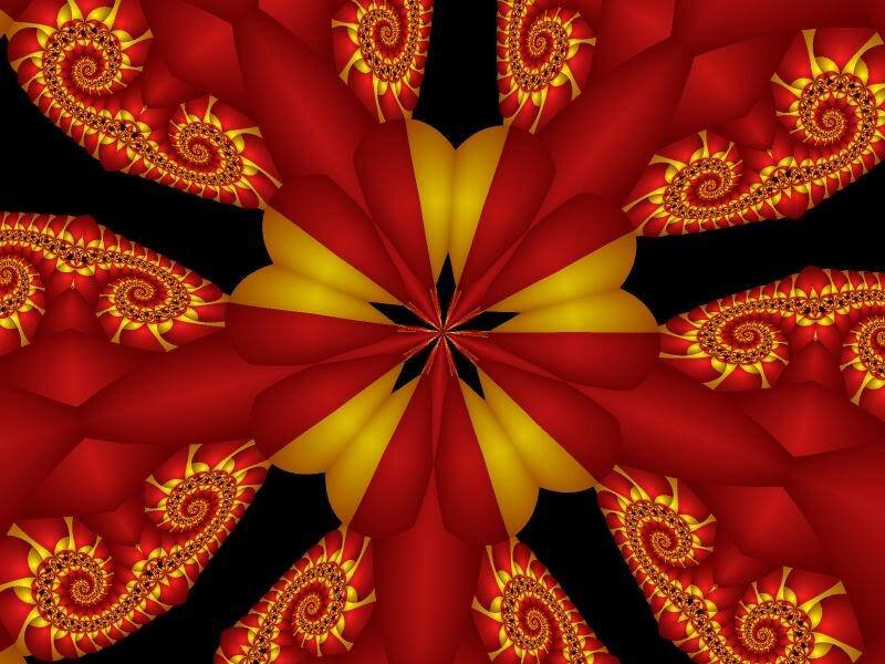Red and Yellow Fractal Flower