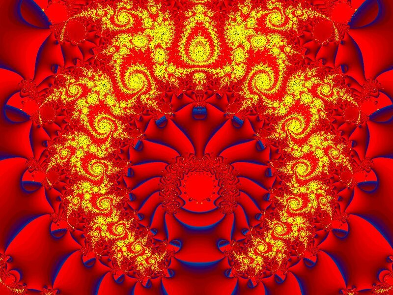Red and Yellow Fractal Pattern — Vibrant