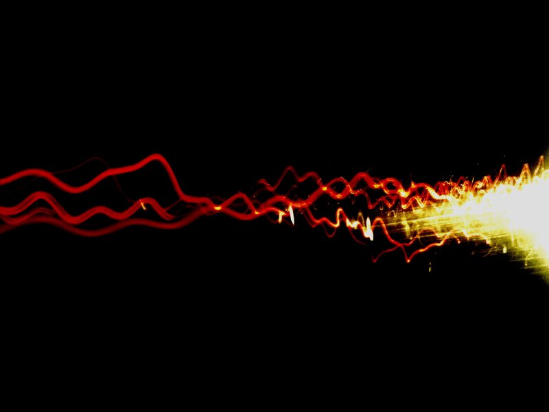 Red and yellow light trails