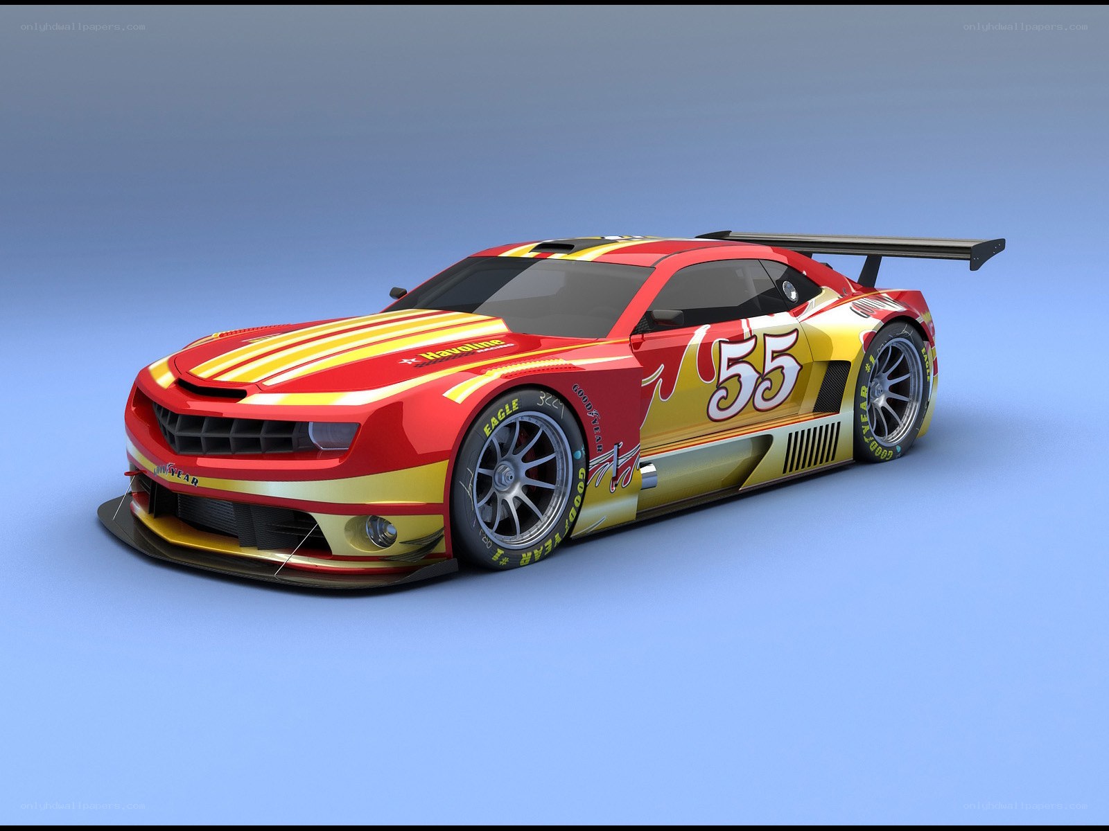 red and yellow race car