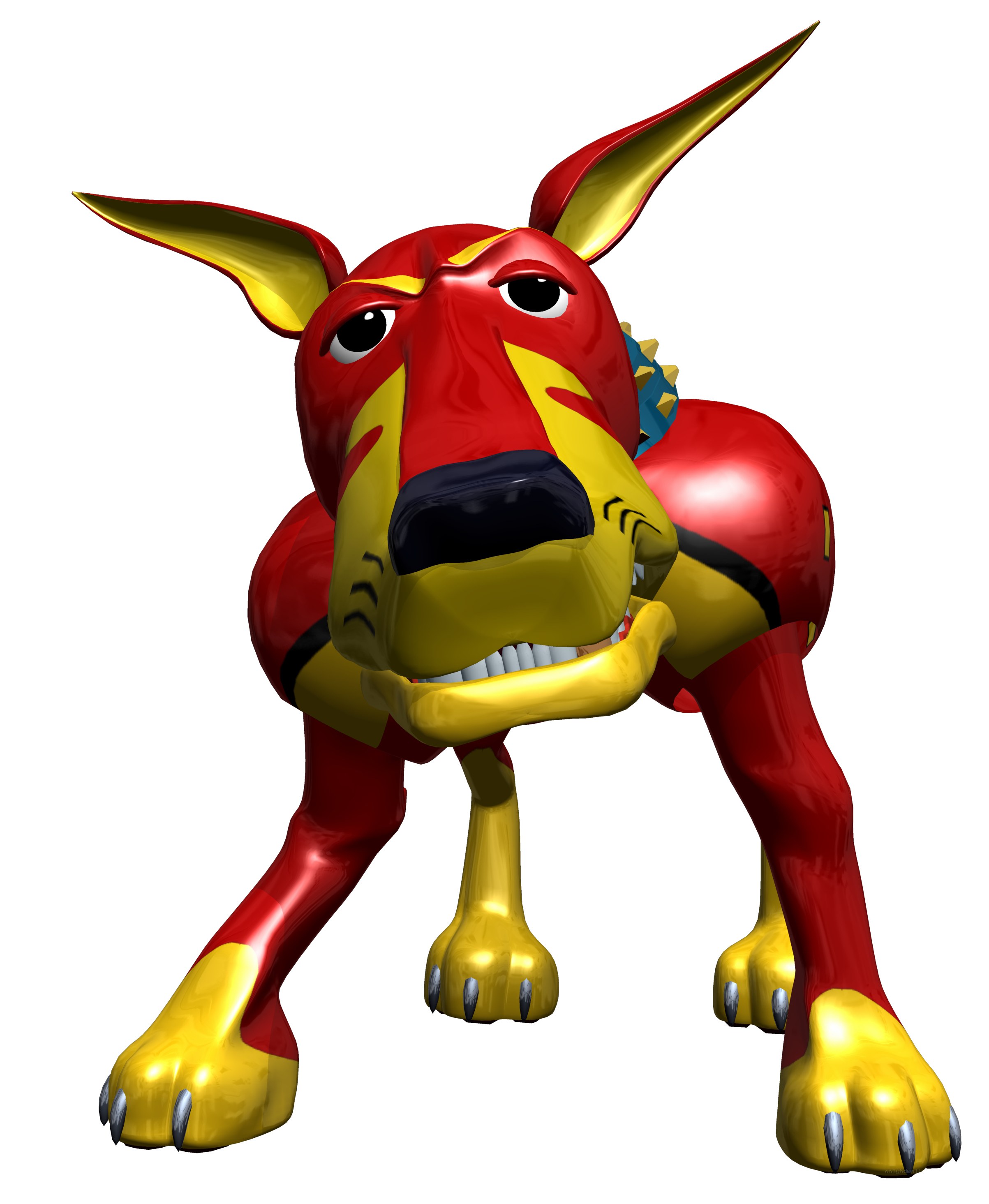 red and yellow robotic dog