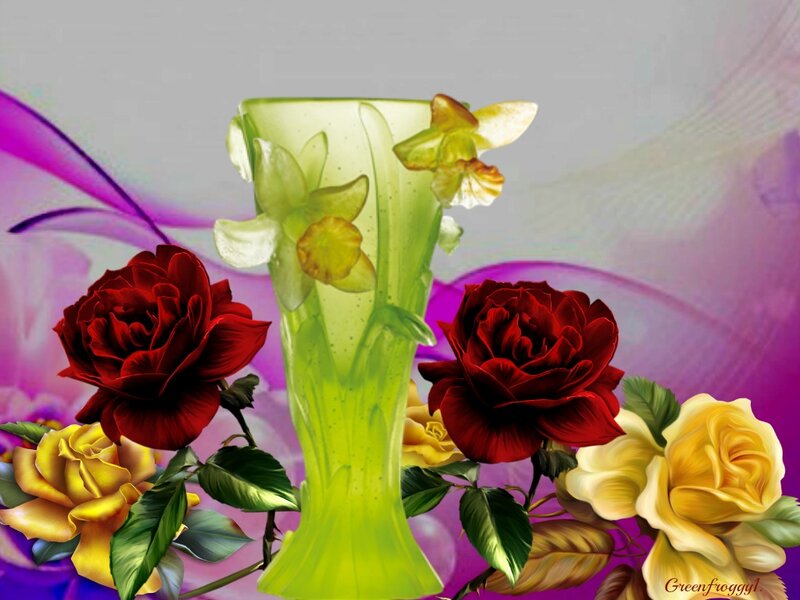 Red and Yellow Roses — Purple
