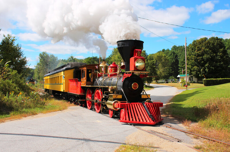 Red and Yellow Steam Train — Serene