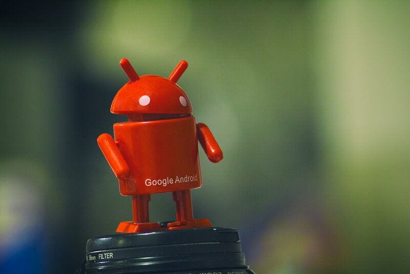 Red Android Figurine