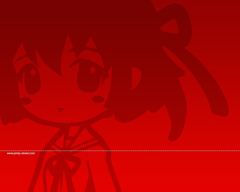 red anime character silhouette