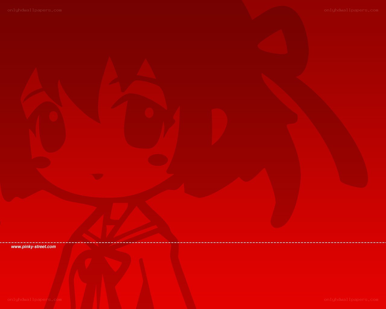 red anime character silhouette