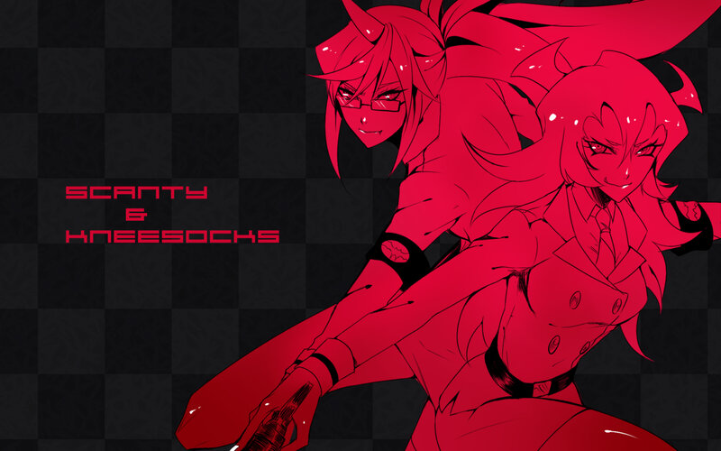 Red anime characters in dynamic pose
