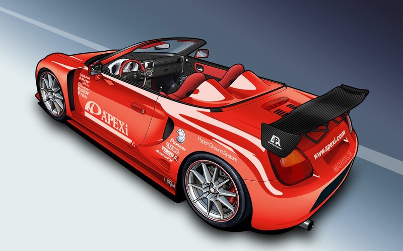 Red APEXi convertible sports car