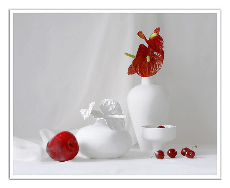 Red Apple and Cherries
