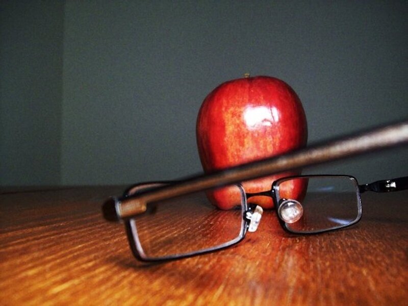 Red Apple and Glasses