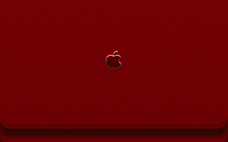 Red Apple laptop lid