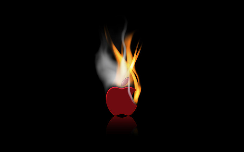 Red Apple Logo — Black, Dramatic