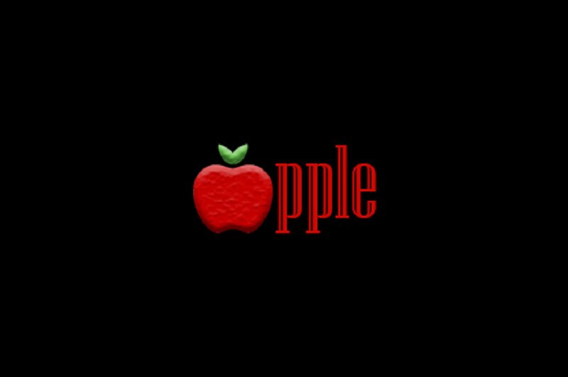 Red Apple Logo — Black, Minimalist
