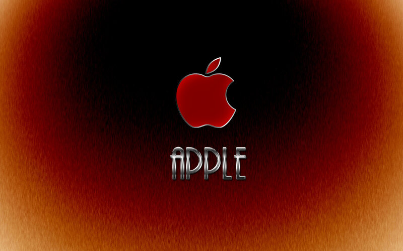 Red Apple Logo — Black