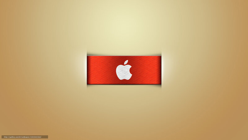Red Apple Logo — Minimalist, Digital Art, Textured Red Bar