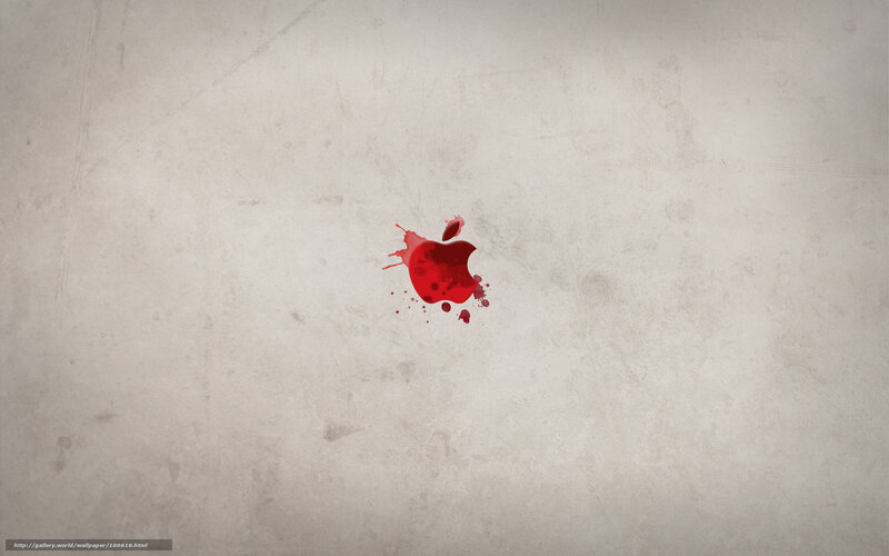 Red Apple Logo on Concrete