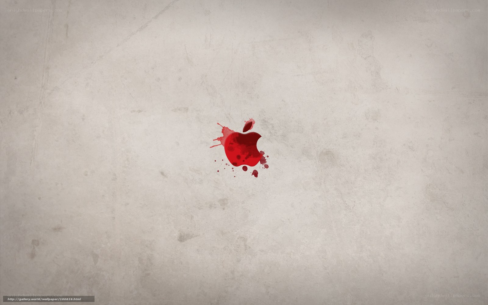 Red Apple Logo on Concrete