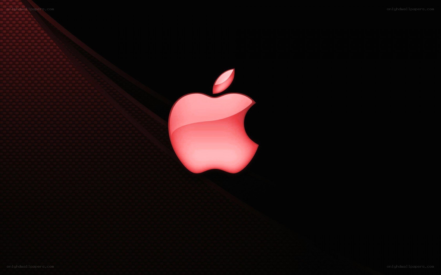 Red Apple logo on dark background