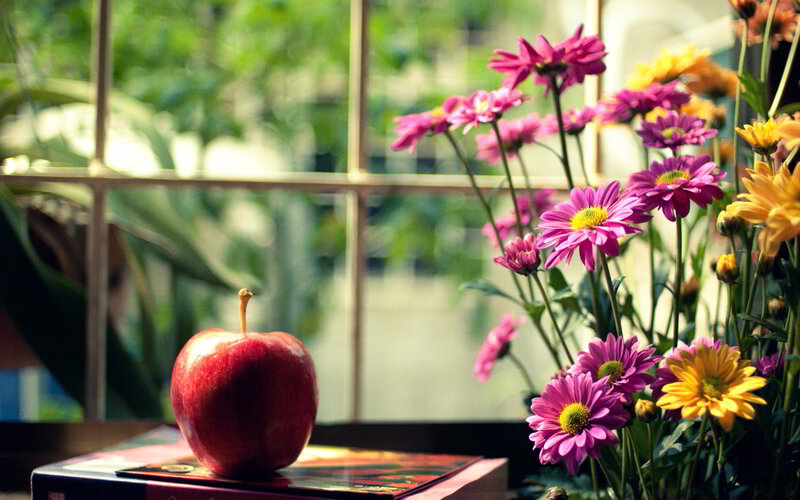 Red Apple on Books