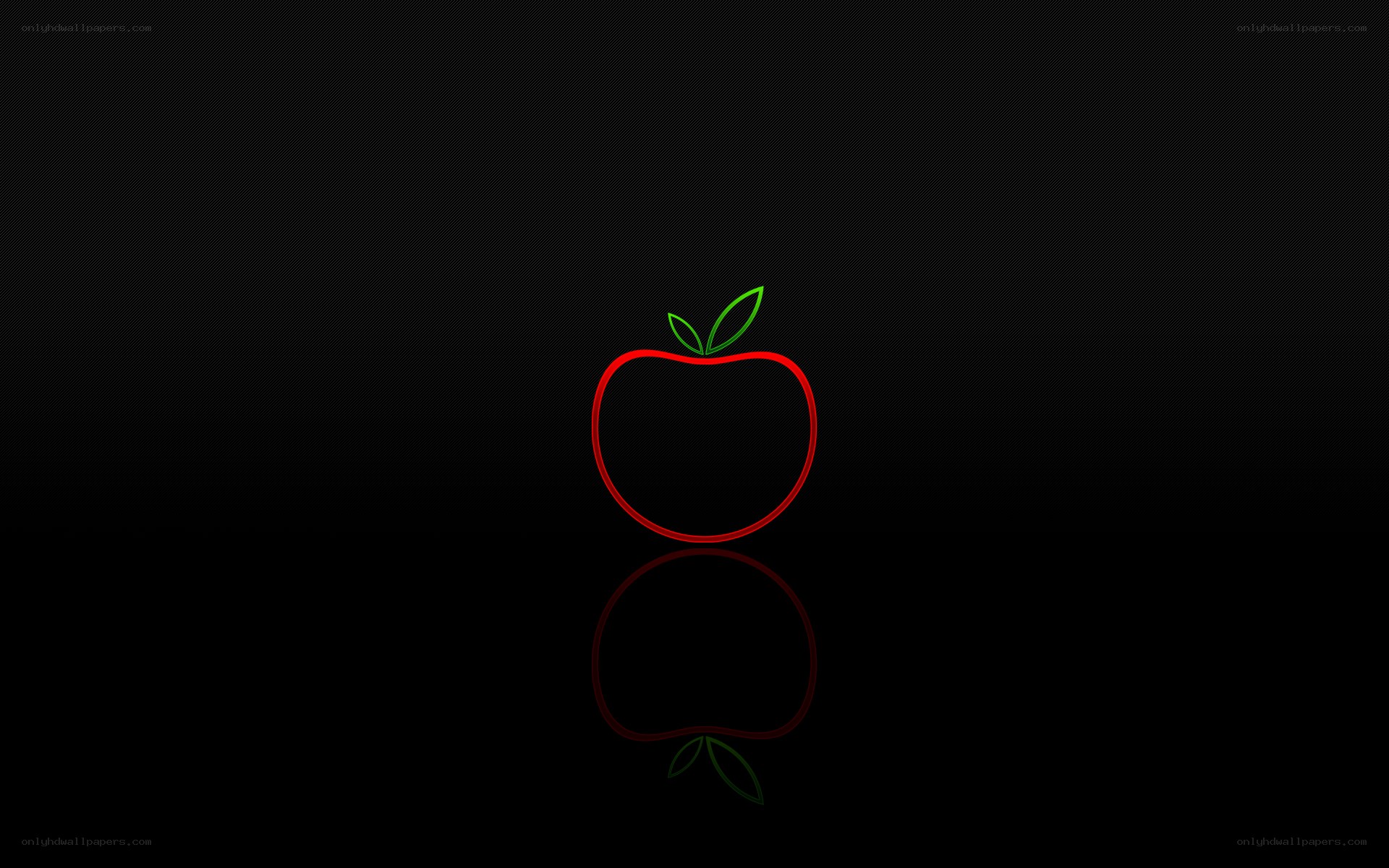 Red apple outline on black
