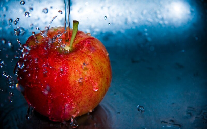 Red Apple under Water
