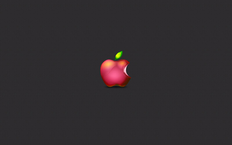 Red Apple with Bite Mark — Minimalist, 3d Render