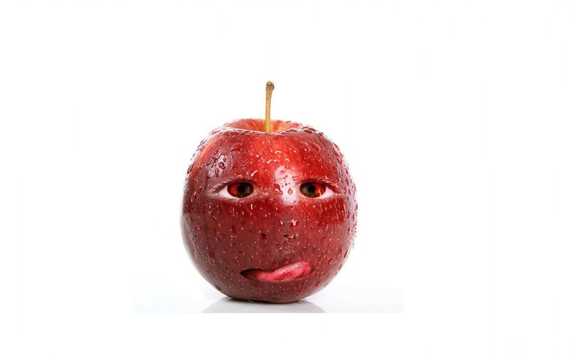 Red Apple with Face
