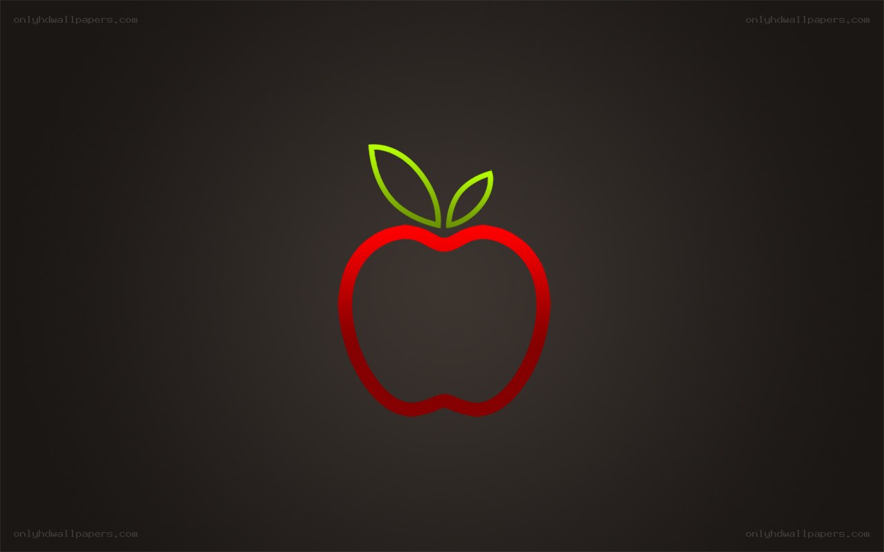 Red apple with green leaves
