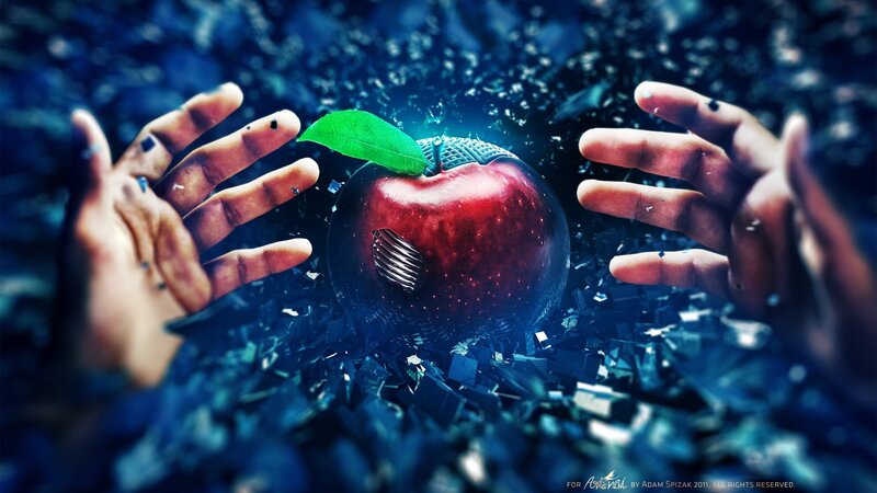 Red Apple with Hands