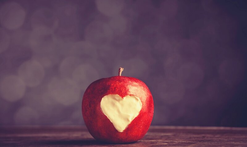 Red Apple with Heart Shape — Calm