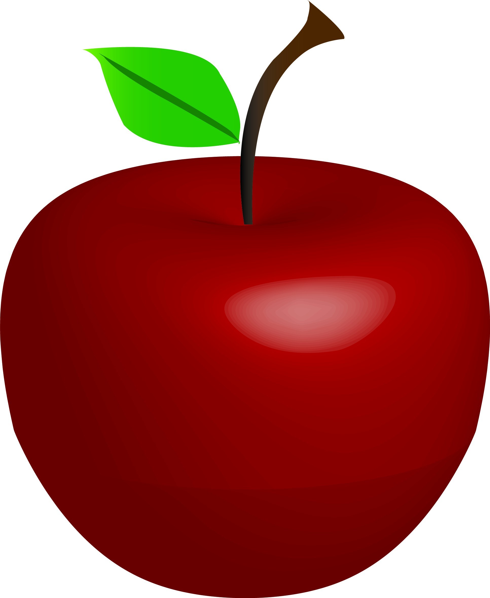 red apple with leaf