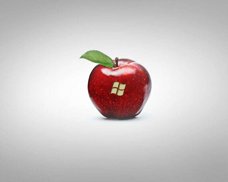 Red Apple with Leaf — Neutral, Photograph