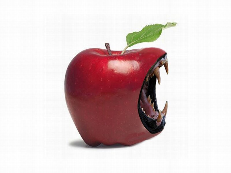 Red Apple with Mouth