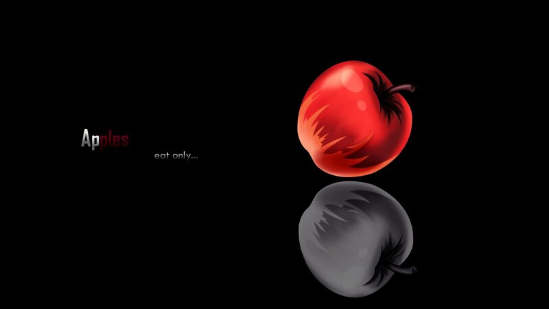 Red apple with reflection