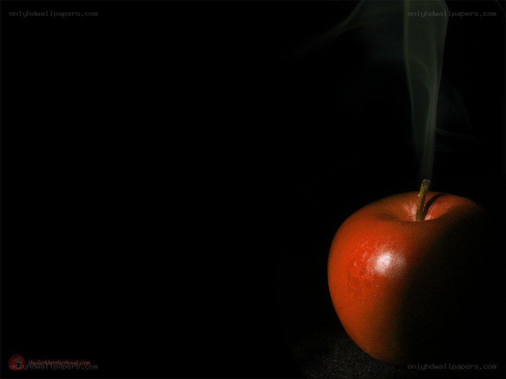 Red apple with smoke
