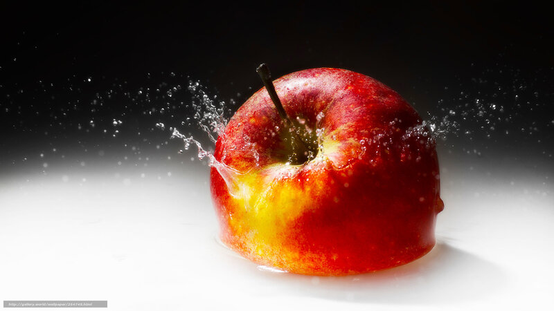 Red Apple with Water Splash — Dramatic