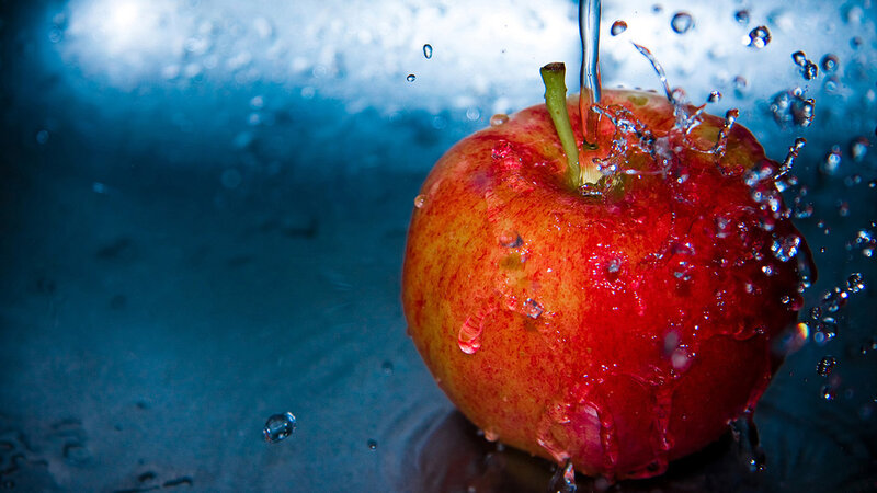 Red Apple with Water