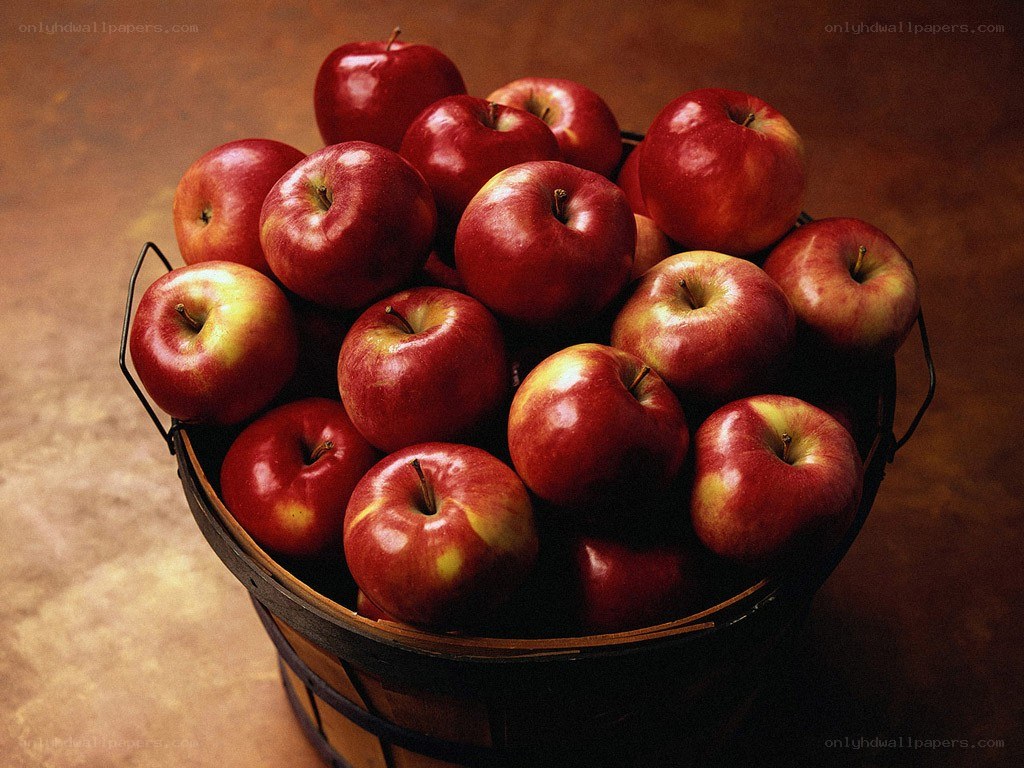 Red apples in a basket