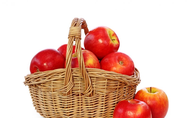 Red Apples in Basket — Neutral