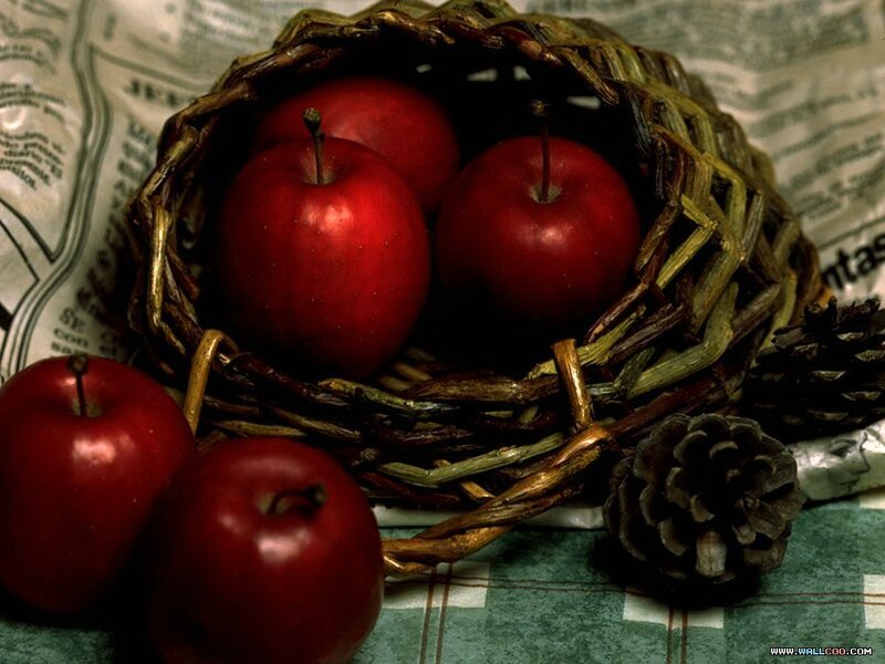 Red Apples in Basket — Still Life
