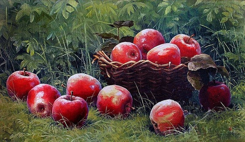 Red Apples in Basket