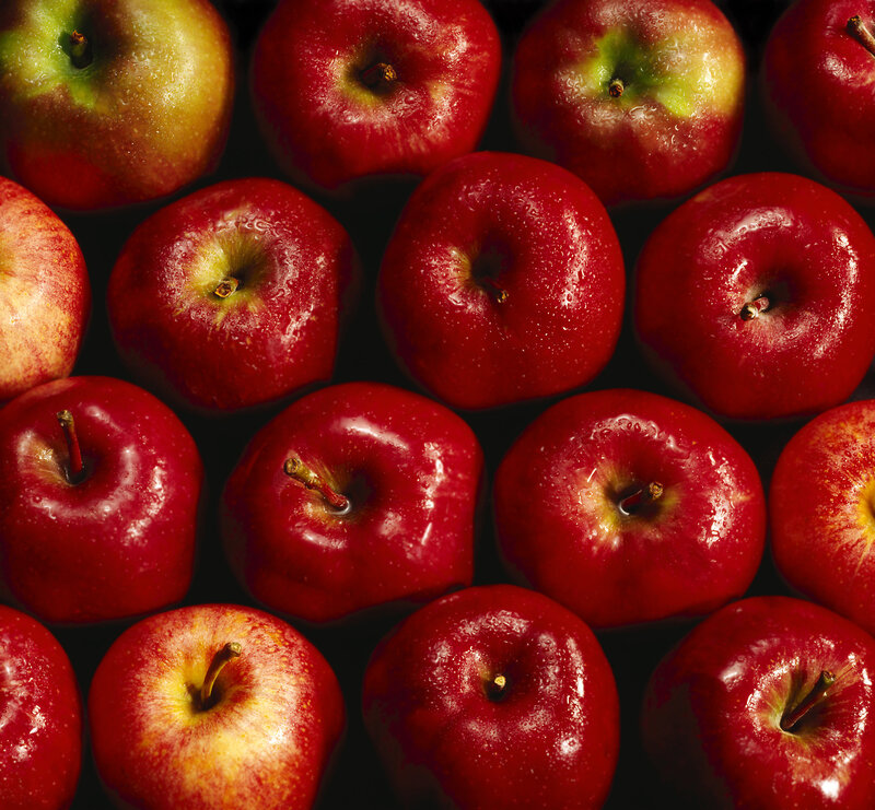 Red Apples in Rows