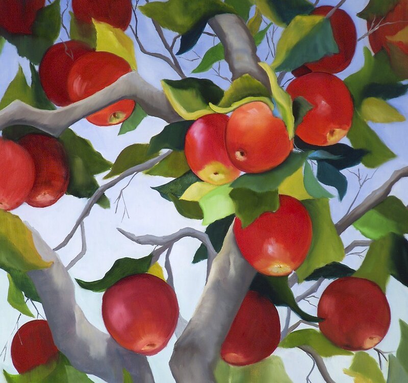 Red apples on a tree
