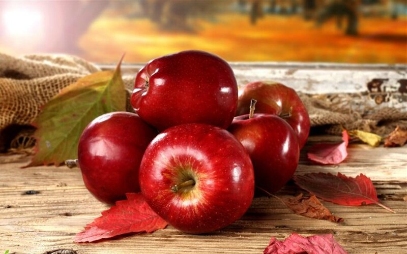 Red Apples on Wood — Autumnal, Autumn, Photograph